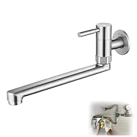 Amazon | bath&bath ステンレス製 単水栓 シングルレバー 壁付け